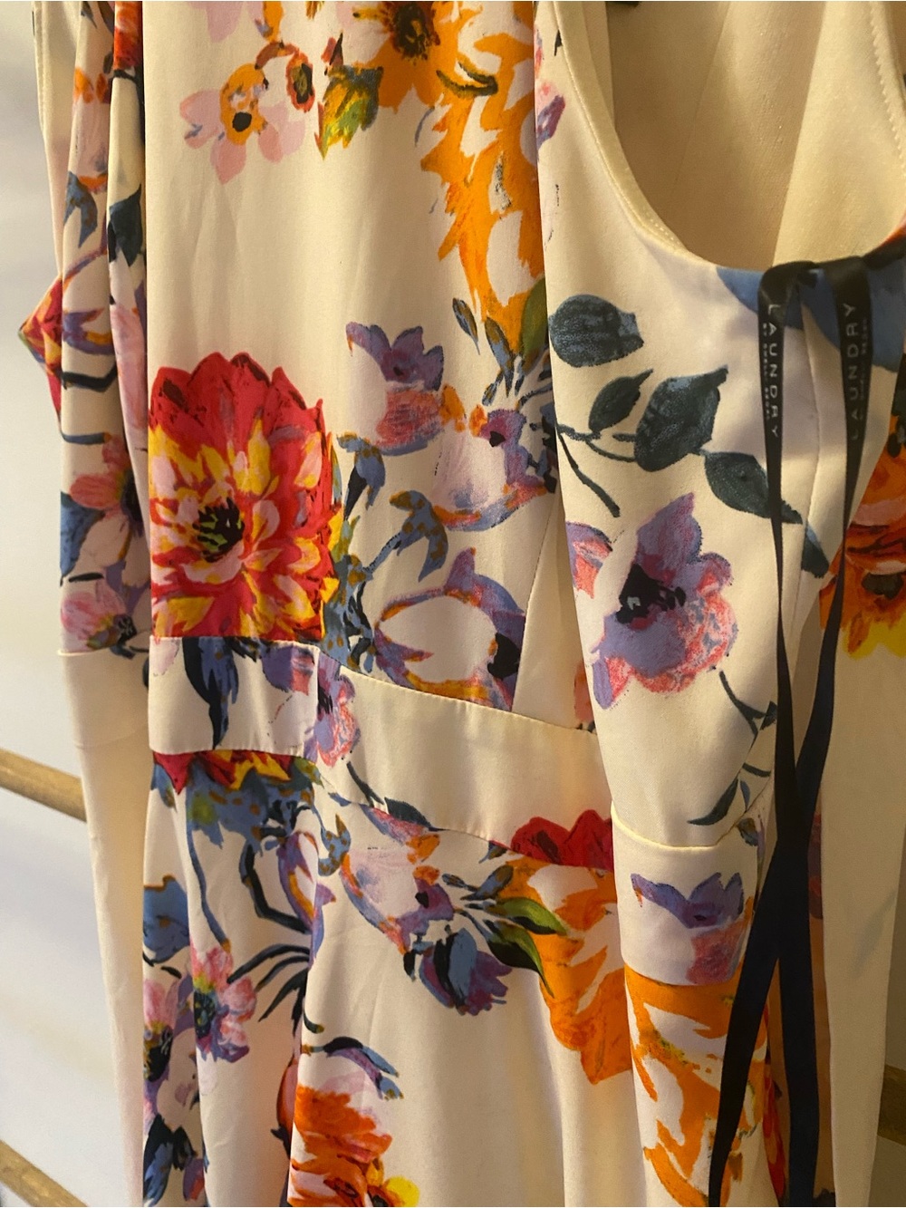 Floral Cream Maxi Dress with Multicolor Blooms